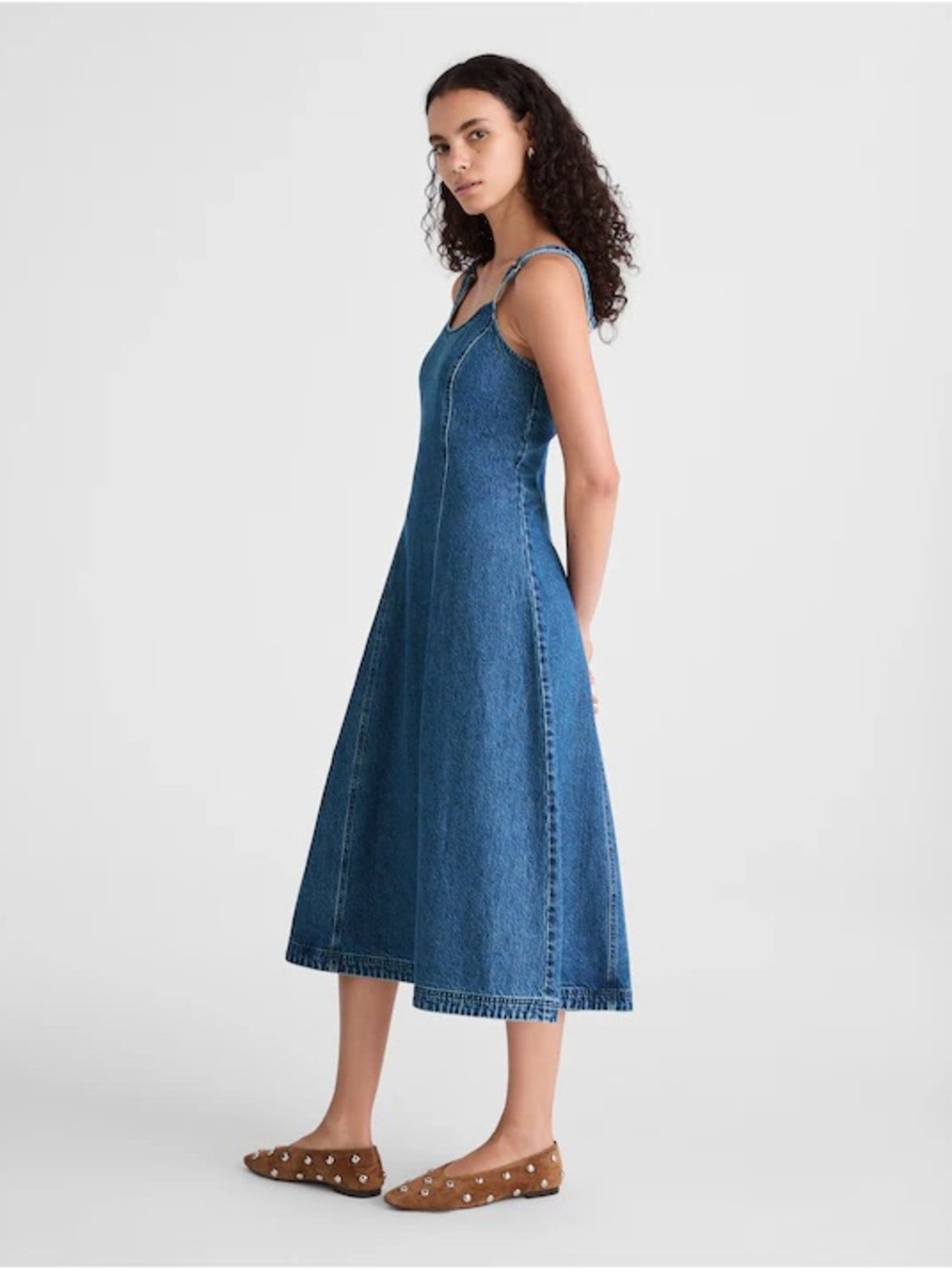 Madewell Blue Denim Midi Dress